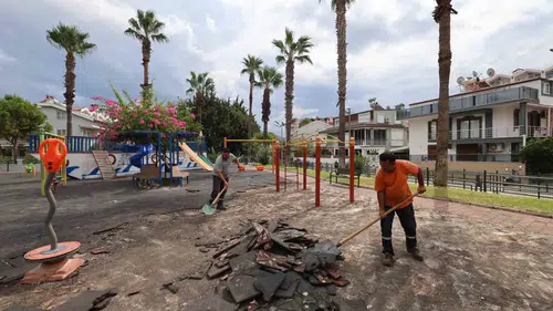 Marmaris'te 16 park baştan aşağı yenileniyor: Çocuklar için daha güvenli oyun alanları