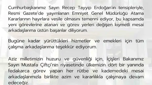 Emniyet teşkilatında yeni dönem: Atama kararları sonrası görev değişimi başladı