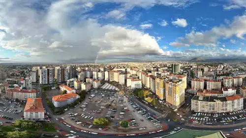Kayseri'de sağanak sonrası gökyüzünde görsel şölen