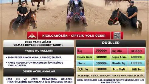 Kızılcabölük'te rahvan at heyecanı üçüncü kez sahne alıyor