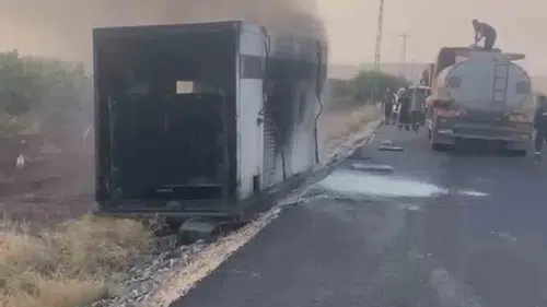 Kurtalan'da TPAO'ya ait jeneratör taşıyan tır kaza yaptı: Kurtarma çalışması sırasında yangın çıktı