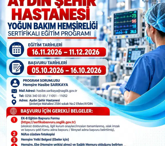 Aydın Şehir Hastanesi yoğun bakım hemşireleri için uzmanlık kapısını aralıyor