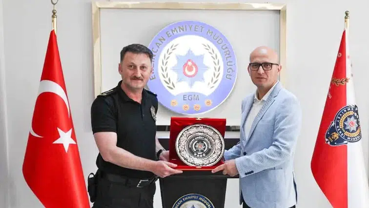 Albay Aslan, Erzincan Emniyet Müdürü Baybaba'yı makamında ziyaret etti