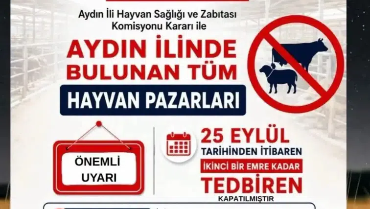 Aydın'da hayvan sağlığı için kritik karar: Tüm pazarlar süresiz kapatıldı