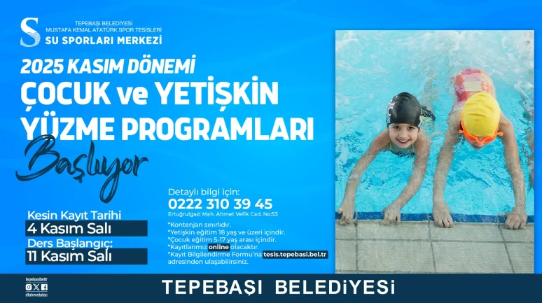 Tepebaşı Belediyesi 2025 Kasım Dönemi Yüzme Kursu Kayıtları Başladı