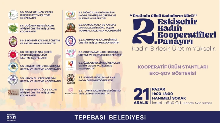 Eskişehir Kadın Kooperatifleri Panayırı bu yıl ikinci kez düzenlenecek
