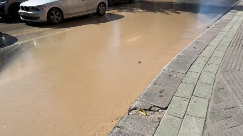 Alanönü Mahallesinde patlayan su borusu 3 sokağı etkiledi