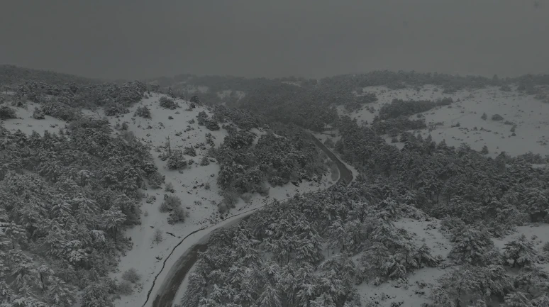 Eskişehir Bozdağ Karla Kaplandı, Yüksek Rakım Havadan Görüntülendi