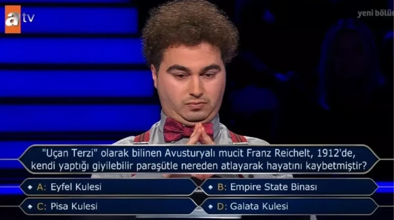 Uçan Terzi' olarak bilinen Avusturyalı mucit Franz Reichelt, 1912'de kendi yaptığı giyilebilir paraşütle nereden atlayarak hayatını kaybetmiştir?