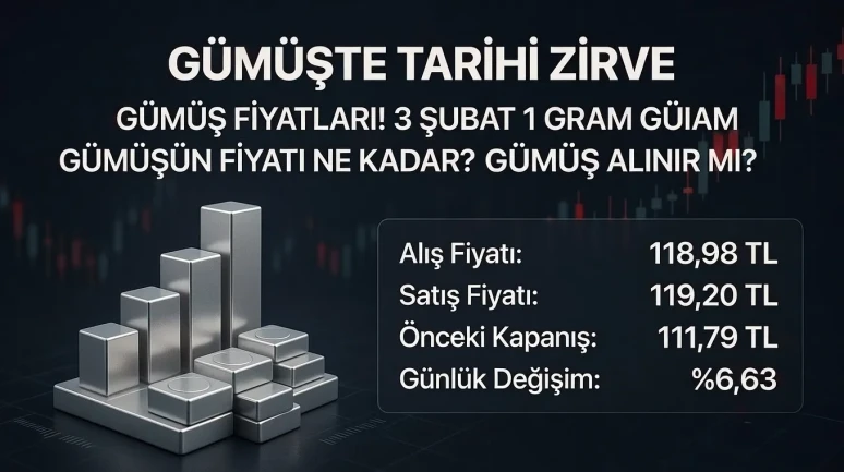 GÜMÜŞ PATLADI! Tarihi Zirve Yeniden Kırıldı mı? 3 Şubat 2026: 1 Gram Gümüş Kaç TL Oldu? ALINIR MI, SATILIR MI?