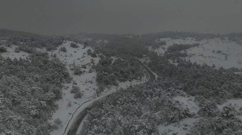 Eskişehir Bozdağ Karla Kaplandı, Yüksek Rakım Havadan Görüntülendi