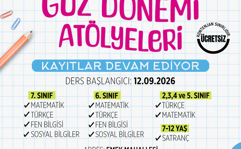 Emek Gençlik Merkezi’nde Güz Dönemi Atölyeleri Başlıyor