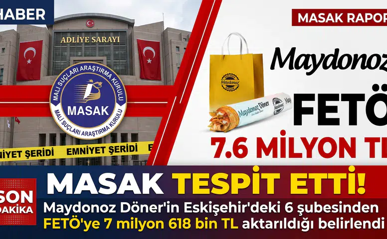 MASAK RAPORU ORTAYA ÇIKARDI: MAYDONOZ DÖNER'DEN FETÖ'YE 7.6 MİLYON TL'LİK TRANSFER!