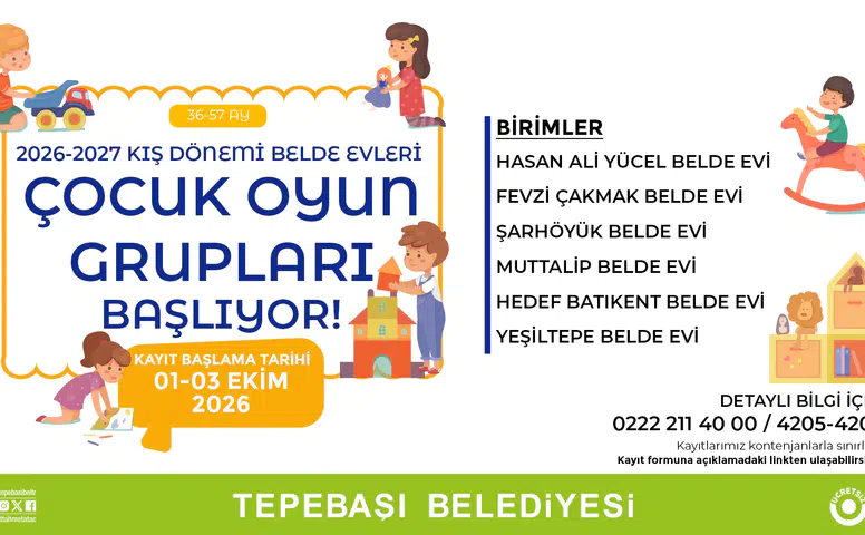 Tepebaşı’nda Çocuk Oyun Grupları İçin Kayıtlar Başladı