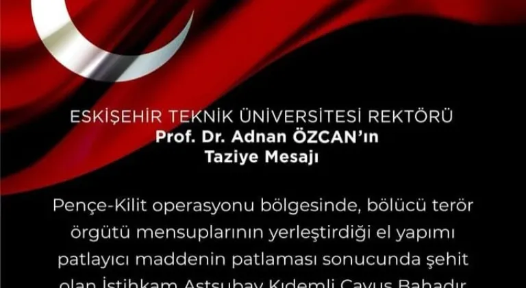 Rektör Prof. Dr. Adnan Özcan’dan Taziye Mesajı