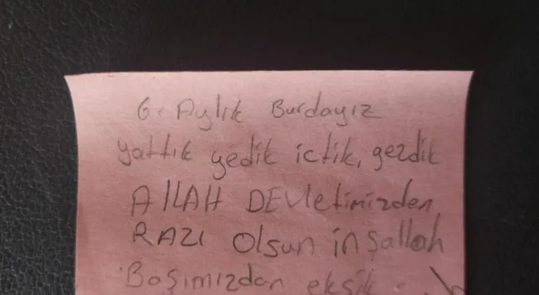 Eskişehir’de Kalan Depremzedenin Yazdığı Teşekkür Notu