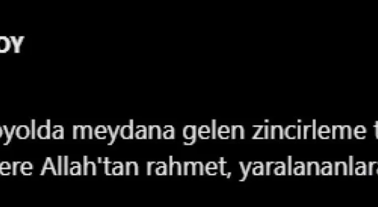 Vali Aksoy’dan Feci Kaza İçin Taziye Mesajı