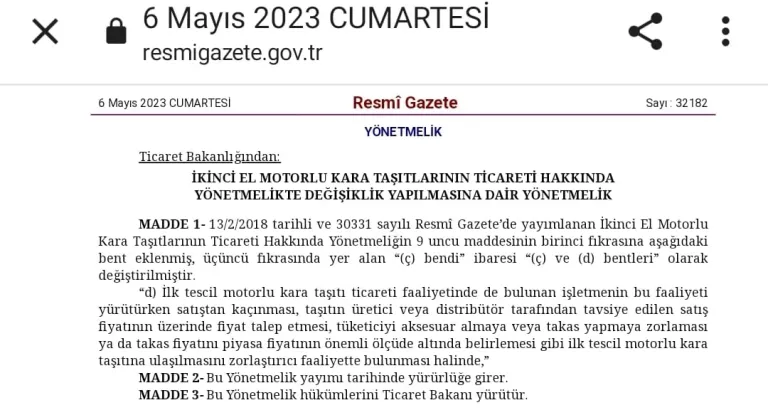 Yetki Belgesi İptal Edilecek: İlk Tescil Motorlu Kara Taşıtı Ticareti Faaliyetinde Haksız Uygulamalar Son Buluyor