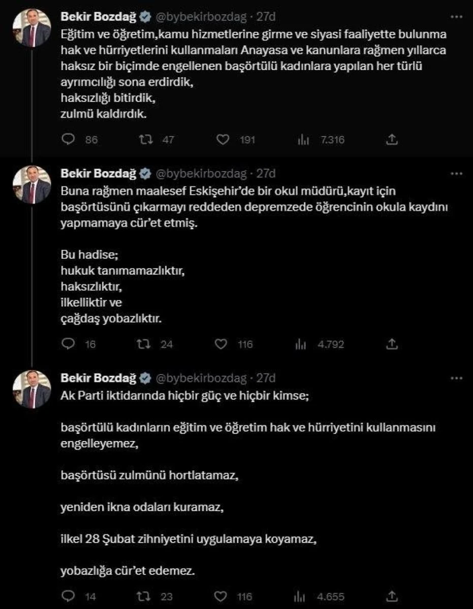 Bakan Bozdağ'dan tepki