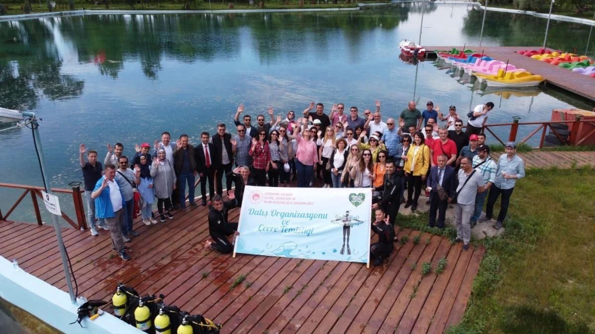 Çevre haftası çerçevesindeki dalış organizasyonu renkli görüntülere sahne oldu
