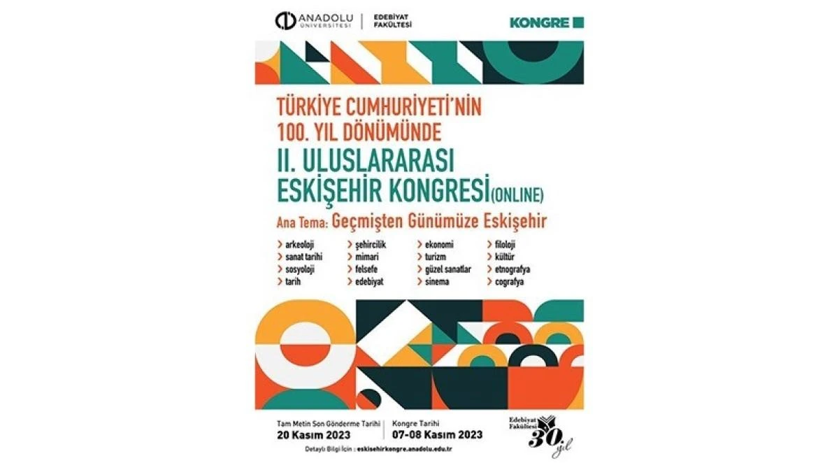 Uluslararası Eskişehir Kongresi'nin 2'incisi 7-8 Kasım tarihlerinde gerçekleştirilecek 