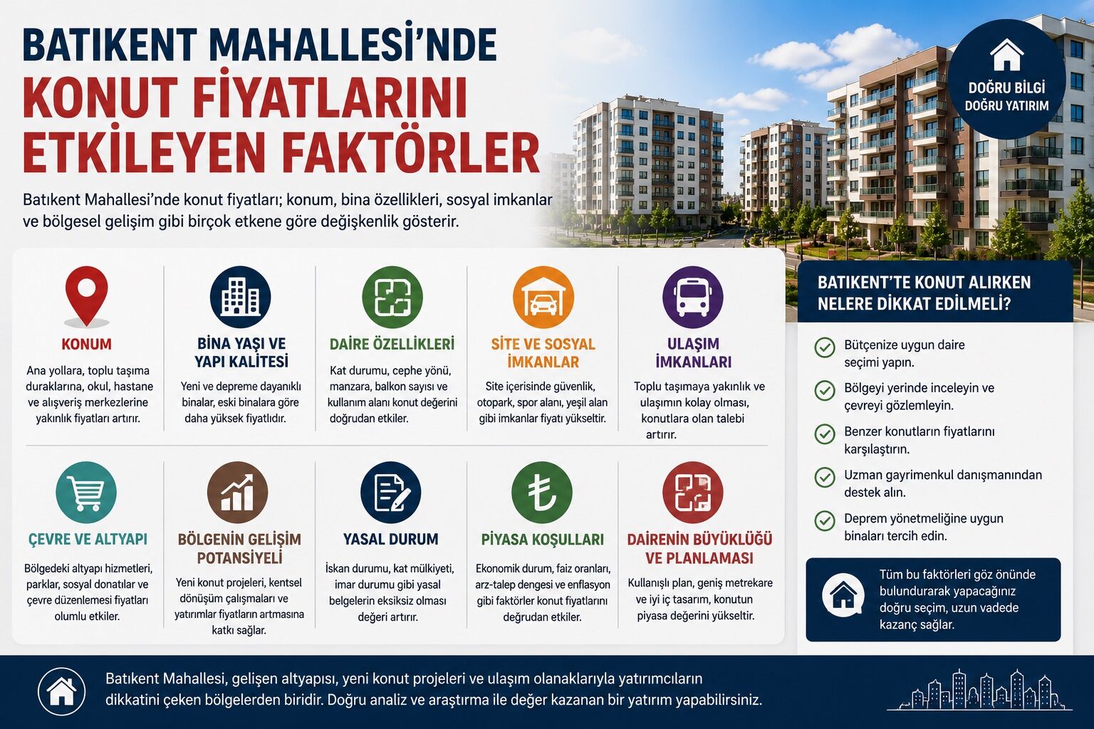 Batıkent Mahallesi Nde Konut Fiyatlarını Etkileyen Faktörler