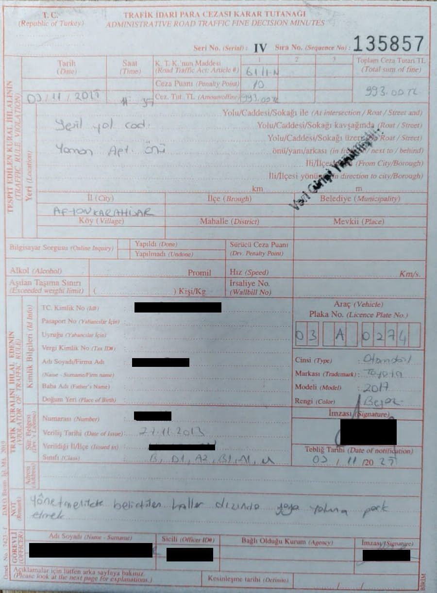 ekip-otosunu-yaya-yoluna-park-eden-polis-memuruna-trafik-cezasi-kesildi