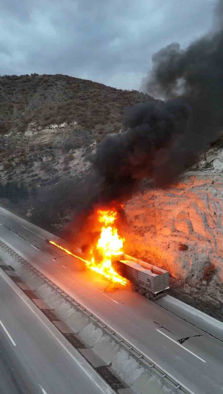 kutahyada-seyir-halindeki-tir-alevlere-teslim-oldu